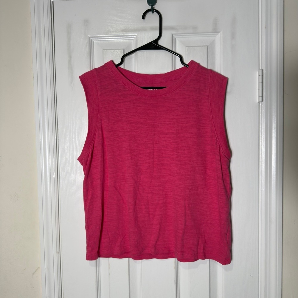Faherty Sunwashed Slub Organic Cotton Muscle Tank Pink Women's Large